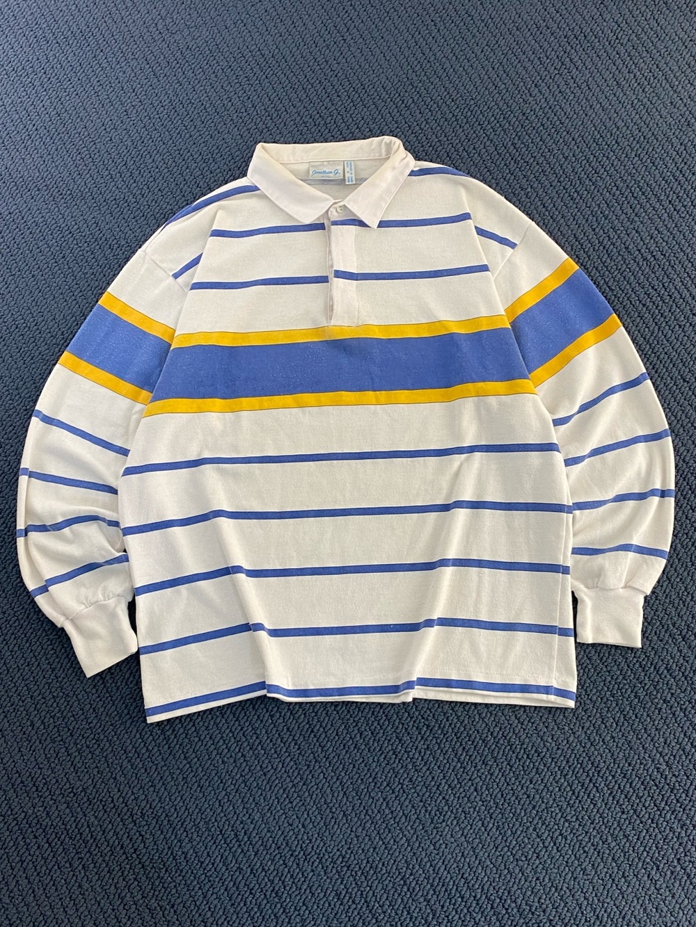 Vintage 90s Striped Polo Sweatshirt